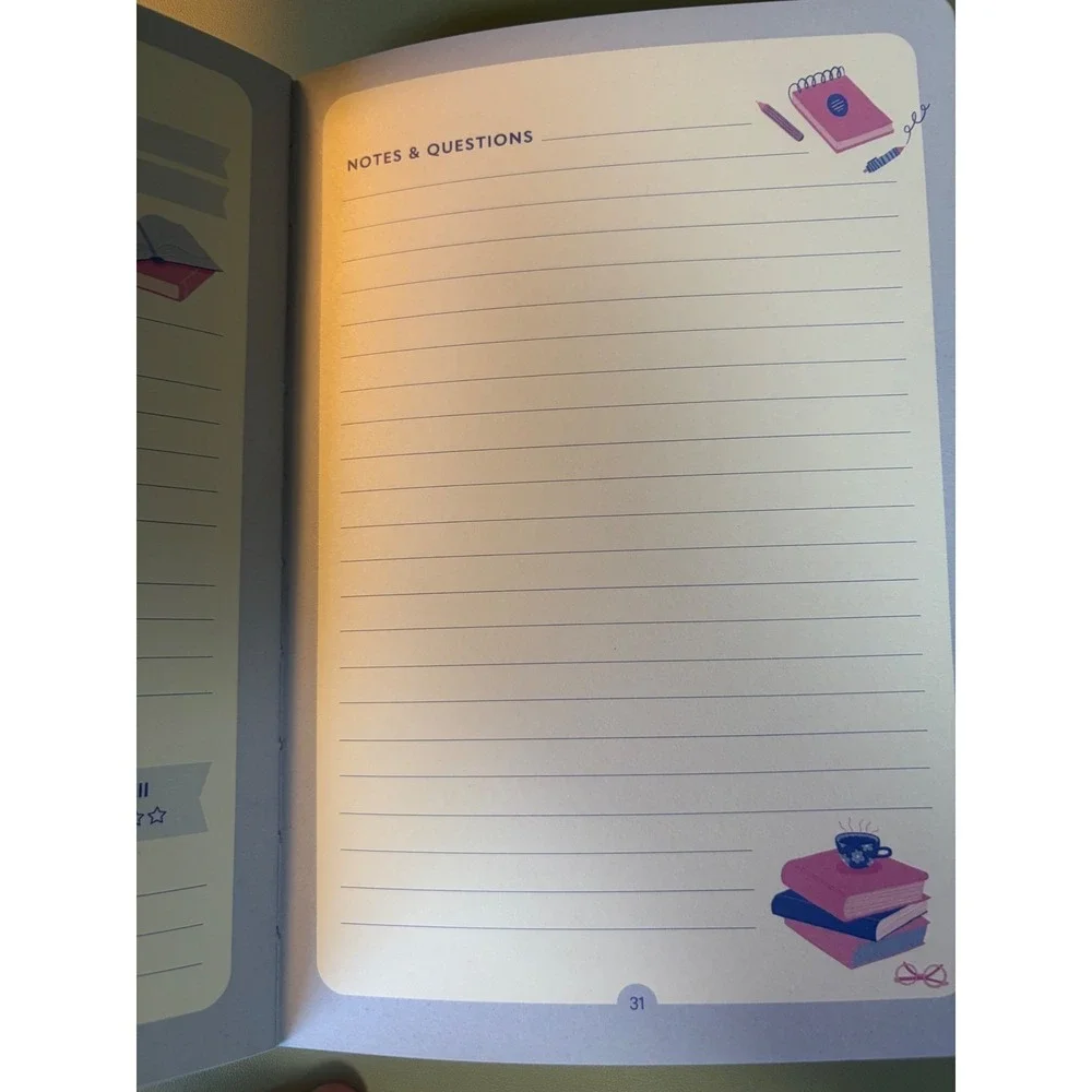 My Book Club Journal Reading Log Guided Notebook Teal Illustrated Softcover